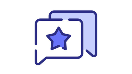 star rating review comment single isolated icon with dash or dashed line style