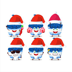 Fototapeta premium Santa Claus emoticons with ice cream blueberry cup cartoon character