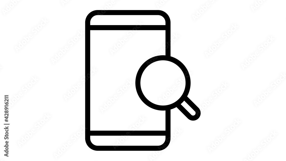Poster search phone find searching single isolated icon with outline style
