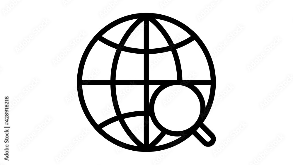 Poster globe find search seo single isolated icon with outline style
