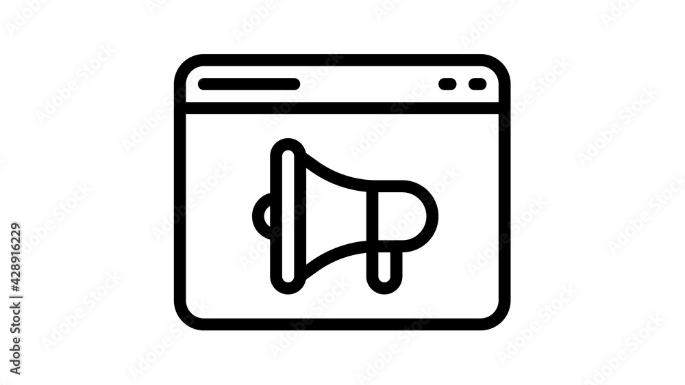 Poster promotion announce web internet single isolated icon with outline style