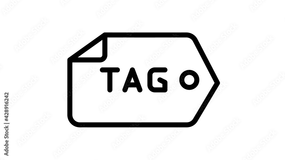 Poster tag tagging seo keyword single isolated icon with outline style