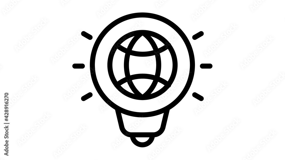 Aufkleber idea creative seo optimize single isolated icon with outline style
