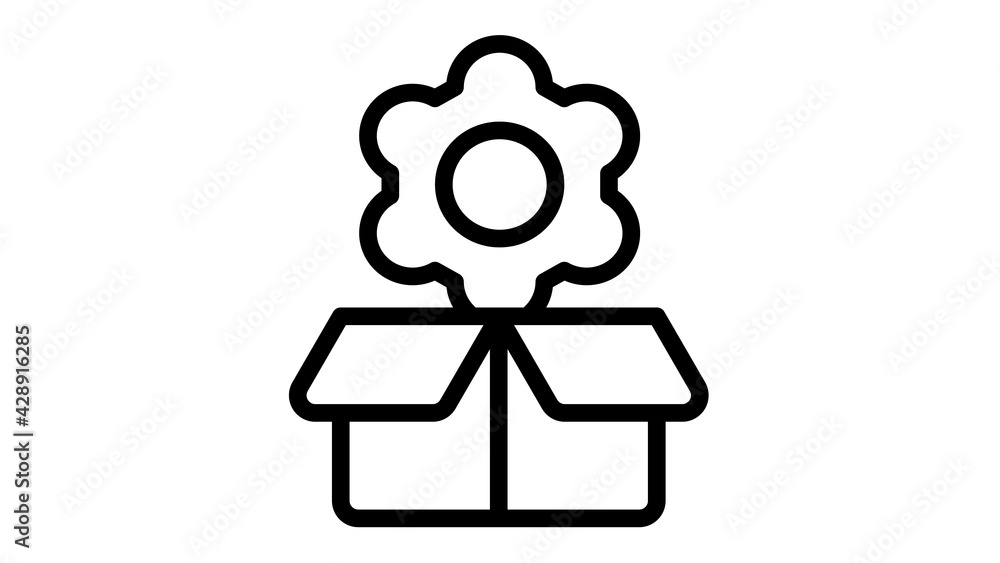 Poster product configuration development single isolated icon with outline style
