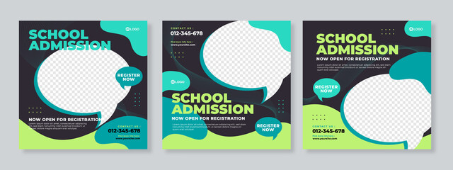 School admission social media template premium vector