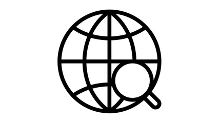 globe find search seo single isolated icon with outline style