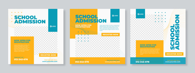 School admission social media template premium vector