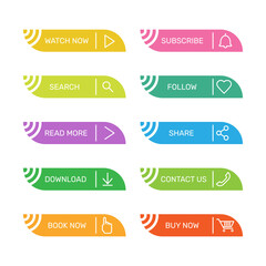 Obraz premium Flat call to action button pack. - Vector.