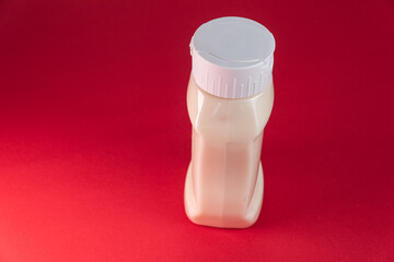 Mayonnaise can on the red background