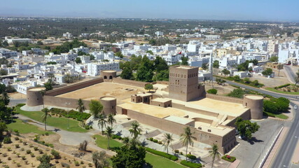 Aerial view of Sohar Fort in the city of Sohar at Al Batinah North governorate, Oman