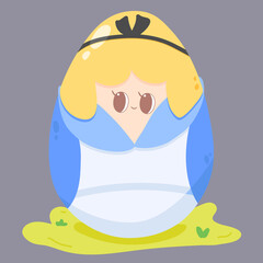 easter egg alice in wonderland cartoon illustration