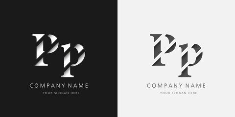 p logo serif upper and lower case