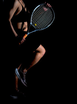 sport fashion of female in dark mode
