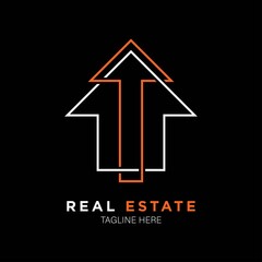 Logo Design with Home Icon and Up Arrow Icon Combination. Good for corporate or brand identity