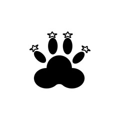 Paw with a manicure icon. Manicure for dogs eps ten