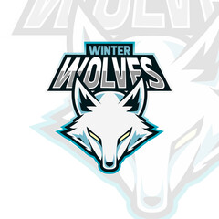 Modern Illustration Vector winter wolves logo for Template