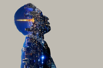 都心で働くビジネスマンの抽象イメージ