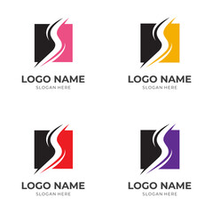 letter S logo design template concept vector with flat colorful style