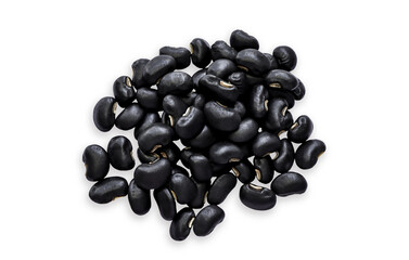 Black beans isolated on white background, clipping path included.
