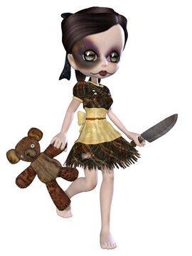 3d illustration of an toon horror figure