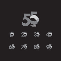 55 Years Anniversary Celebration Vector Template Design Illustration