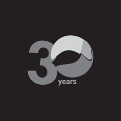 30 Years Anniversary Celebration Vector Template Design Illustration