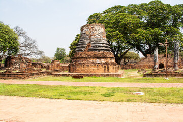 Archaeological site within Wat Phra Si Sanphet was the holiest temple in Ayutthaya that is ancient capital of Thailand