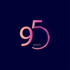 95 Years Anniversary Celebration Vector Template Design Illustration