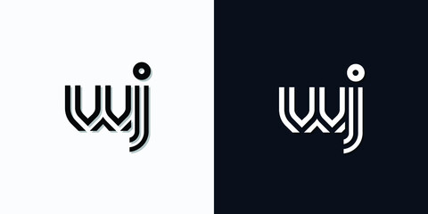 Modern Abstract Initial letter WJ logo. This icon incorporates two abstract typefaces in a creative way. It will be suitable for which company or brand name starts those initial.