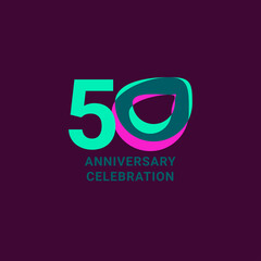 50 Years Anniversary Celebration Vector Template Design Illustration