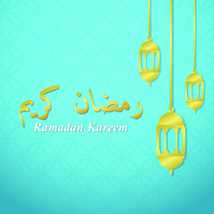 Ramadan Kareem in Arabic Template Design. Vector illustration for greeting card poster and banner.