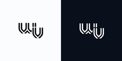 Modern Abstract Initial letter WV logo. This icon incorporates two abstract typefaces in a creative way. It will be suitable for which company or brand name starts those initial.