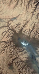 Shangrila, vertical abstract photography of the deserts of Africa from the air,