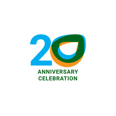 20 Years Anniversary Celebration Vector Template Design Illustration