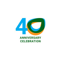 40 Years Anniversary Celebration Vector Template Design Illustration