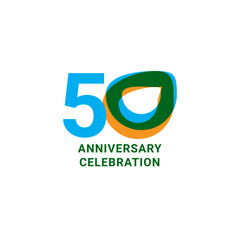 50 Years Anniversary Celebration Vector Template Design Illustration
