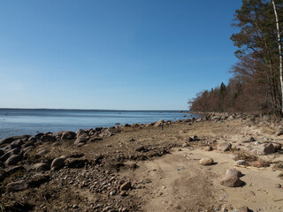 northern baltic sea coast spring blue water