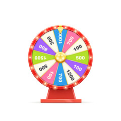 Luck fortune wheel for money win isolated on white