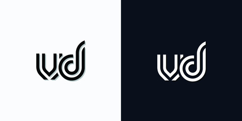 Modern Abstract Initial letter VD logo. This icon incorporates two abstract typefaces in a creative way. It will be suitable for which company or brand name starts those initial. - obrazy, fototapety, plakaty