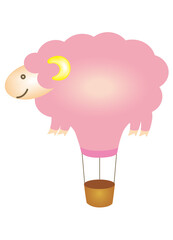 A hot air balloon in the shape of a sheep