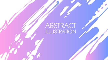 Color gradient ink brush stroke on white background. Japanese style.