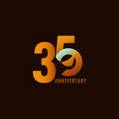 35 Years Anniversary Celebration Vector Template Design Illustration