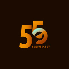 55 Years Anniversary Celebration Vector Template Design Illustration