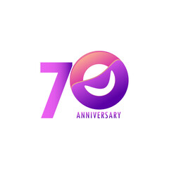 70 Years Anniversary Celebration Vector Template Design Illustration