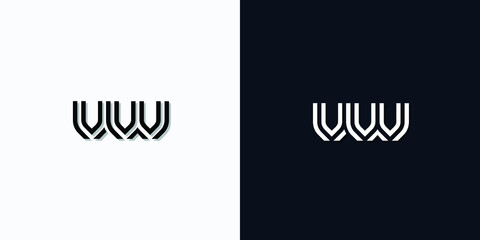Modern Abstract Initial letter VW logo. This icon incorporates two abstract typefaces in a creative way. It will be suitable for which company or brand name starts those initial.