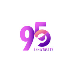 95 Years Anniversary Celebration Vector Template Design Illustration