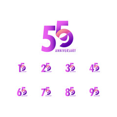 55 Years Anniversary Celebration Vector Template Design Illustration
