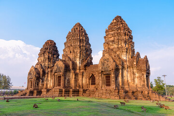 Phra Prang Sam Yot temple in Lopburi province, Thailand.