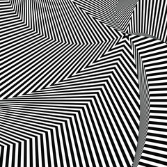  Illusion Abstract star black and white circular pattern. Illusion of vortex movement. Geometric pattern with visual distortion effect. Optical illusion. Op art.