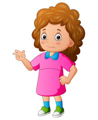 Cartoon of girl student isolated on white background